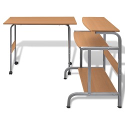 Computertisch Schreibtisch Computerwagen PC Tisch Bürotisch Braun