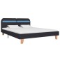 Bettgestell mit LED Dunkelgrau Stoff 180×200 cm Bettgestell mit LED Dunkelgrau Stoff 180×200 cm