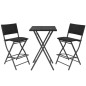 vidaXL 3-tlg. Bistro-Set Klappbar Stahl Poly Rattan Schwarz vidaXL 3-tlg. Bistro-Set Klappbar Stahl Poly Rattan Schwarz