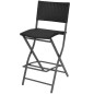 vidaXL 3-tlg. Bistro-Set Klappbar Stahl Poly Rattan Schwarz vidaXL 3-tlg. Bistro-Set Klappbar Stahl Poly Rattan Schwarz