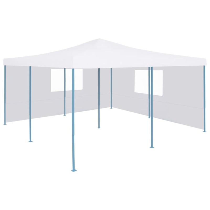 vidaXL Faltpavillon mit 2 Seitenwänden 5x5 m Weiß vidaXL Faltpavillon mit 2 Seitenwänden 5x5 m Weiß