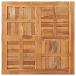 vidaXL Tischplatte Massivholz Teak Quadratisch 90×90×2,5 cm 
