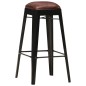 Barhocker 2 Stk. Schwarz Echtleder Barhocker 2 Stk. Schwarz Echtleder