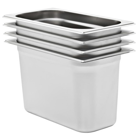 vidaXL Gastronormbehälter 4 Stk. GN 1/3 200 mm Edelstahl 