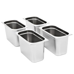 vidaXL Gastronormbehälter 4 Stk. GN 1/3 200 mm Edelstahl 