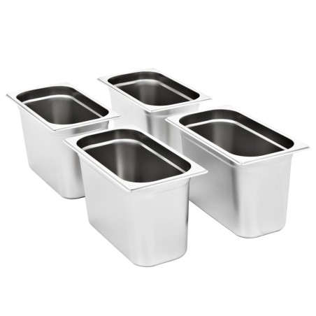 vidaXL Gastronormbehälter 4 Stk. GN 1/3 200 mm Edelstahl 