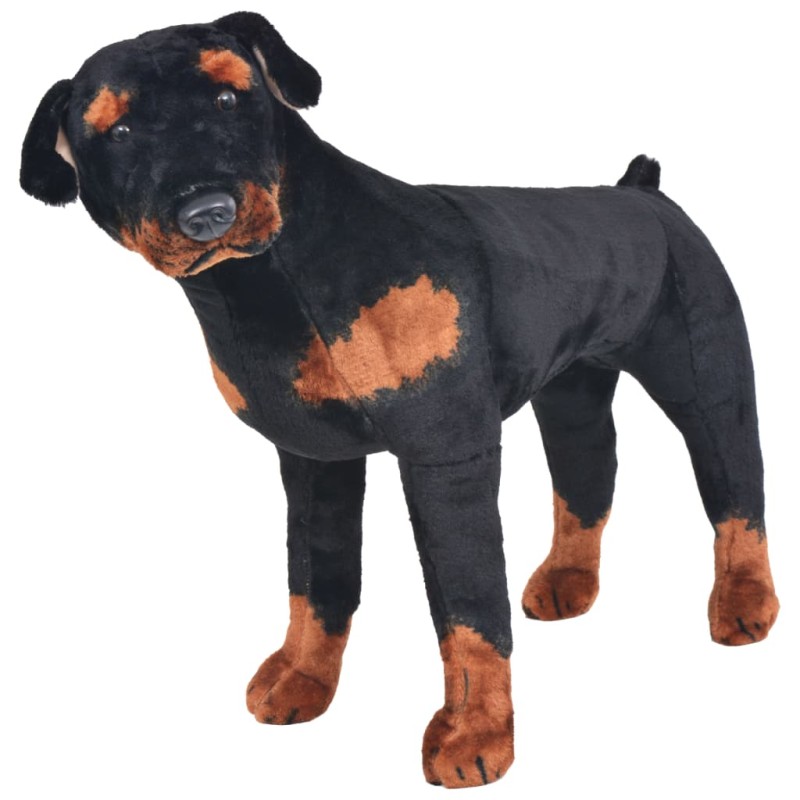 vidaXL Plüschtier Hund Rottweiler Stehend Plüsch Schwarz und Braun XXL vidaXL Plüschtier Hund Rottweiler Stehend Plüsch Schwarz und Braun XXL