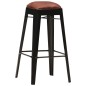 Barhocker 2 Stk. Schwarz Echtleder Barhocker 2 Stk. Schwarz Echtleder