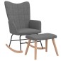 Schaukelsessel mit Hocker Dunkelgrau Stoff Schaukelsessel mit Hocker Dunkelgrau Stoff
