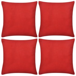 4 Rot Kissenbezüge Baumwolle 80 x 80 cm