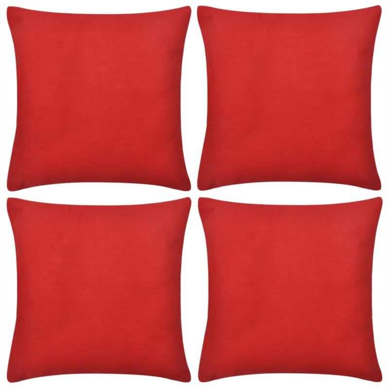 4 Rot Kissenbezüge Baumwolle 80 x 80 cm 4 Rot Kissenbezüge Baumwolle 80 x 80 cm