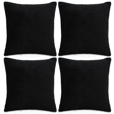vidaXL Kissenbezüge 4 Stk. Stoff 40x40 cm Schwarz