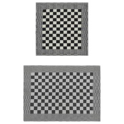 vidaXL 50-tlg. Handtuch-Set Schwarz und Weiß Baumwolle