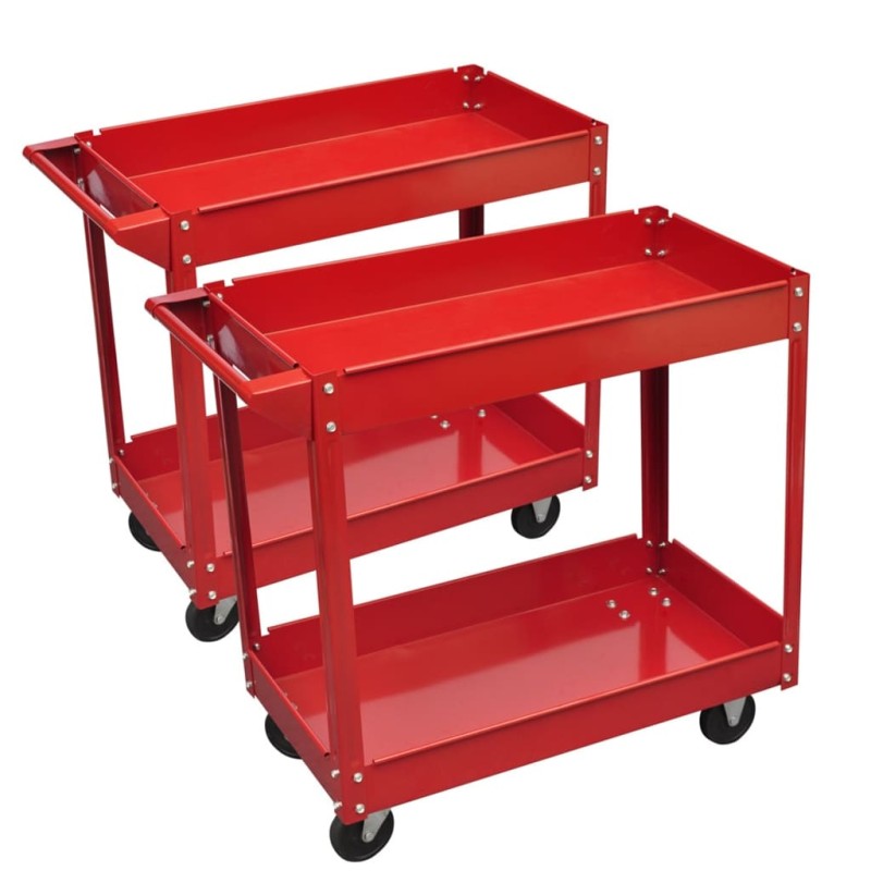 vidaXL Werkstattwagen 2 Stk. 100 kg 2 Etagen vidaXL Werkstattwagen 2 Stk. 100 kg 2 Etagen