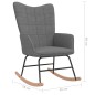 Schaukelsessel mit Hocker Dunkelgrau Stoff Schaukelsessel mit Hocker Dunkelgrau Stoff