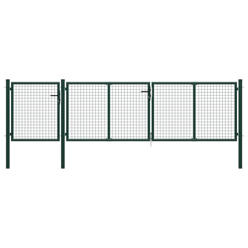 vidaXL Gartentor Stahl 400 x 100 cm Grün vidaXL Gartentor Stahl 400 x 100 cm Grün