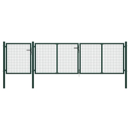 vidaXL Gartentor Stahl 400 x 100 cm Grün 