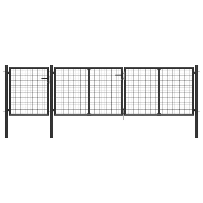 vidaXL Gartentor Stahl 400 x 100 cm Anthrazit vidaXL Gartentor Stahl 400 x 100 cm Anthrazit