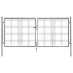 vidaXL Gartentor Verzinkter Stahl 306 x 175 cm Silbern