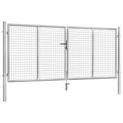 vidaXL Gartentor Verzinkter Stahl 306 x 175 cm Silbern