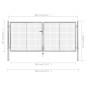 vidaXL Gartentor Verzinkter Stahl 306 x 175 cm Silbern vidaXL Gartentor Verzinkter Stahl 306 x 175 cm Silbern