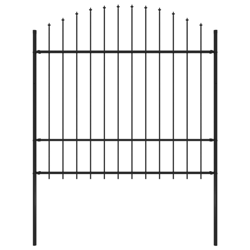 vidaXL Gartenzaun mit Speerspitzen Stahl (1,5 - 1,75) x 1,7 m Schwarz vidaXL Gartenzaun mit Speerspitzen Stahl (1,5 - 1,75) x 1,7 m Schwarz