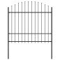 vidaXL Gartenzaun mit Speerspitzen Stahl (1,5 - 1,75) x 1,7 m Schwarz vidaXL Gartenzaun mit Speerspitzen Stahl (1,5 - 1,75) x 1,7 m Schwarz