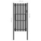 vidaXL Gartentor Stahl 1x2,5 m Anthrazit vidaXL Gartentor Stahl 1x2,5 m Anthrazit