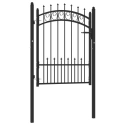 vidaXL Zauntor mit Spitzen Stahl 100x125 cm Schwarz