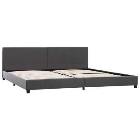 Bettgestell Grau Kunstleder 180x200 cm