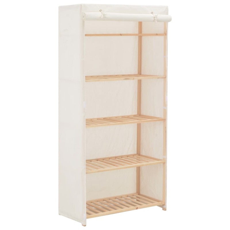 Kleiderschrank Weiß 79 x 40 x 170 cm Stoff Kleiderschrank Weiß 79 x 40 x 170 cm Stoff