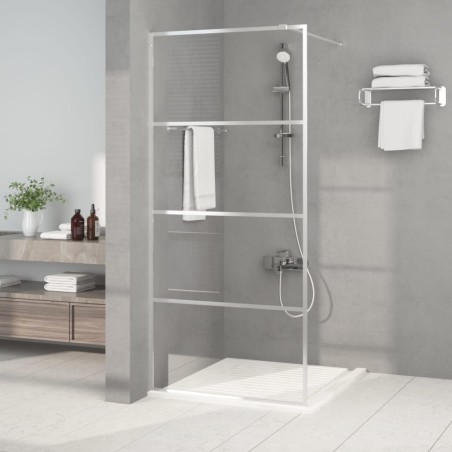 vidaXL Duschwand für Begehbare Dusche Silbern 90x195cm ESG-Klarglas