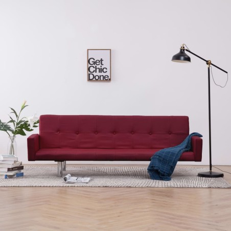 Schlafsofa mit Armlehnen Weinrot Polyester