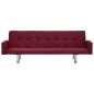 Schlafsofa mit Armlehnen Weinrot Polyester Schlafsofa mit Armlehnen Weinrot Polyester