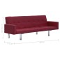 Schlafsofa mit Armlehnen Weinrot Polyester Schlafsofa mit Armlehnen Weinrot Polyester