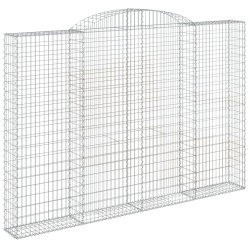 vidaXL Gabione mit Hochbogen 300x30x200/220 cm Verzinktes Eisen
