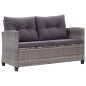 2-Sitzer-Gartensofa mit Kissen Grau 124 cm Poly Rattan 2-Sitzer-Gartensofa mit Kissen Grau 124 cm Poly Rattan