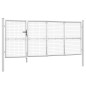 vidaXL Mesh-Gartentor Silbern 350x175 cm Verzinkter Stahl vidaXL Mesh-Gartentor Silbern 350x175 cm Verzinkter Stahl