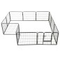 vidaXL Hunde-Laufgitter 12 Paneele Stahl 80x60 cm Schwarz vidaXL Hunde-Laufgitter 12 Paneele Stahl 80x60 cm Schwarz