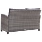 2-Sitzer-Gartensofa mit Kissen Grau 124 cm Poly Rattan 2-Sitzer-Gartensofa mit Kissen Grau 124 cm Poly Rattan