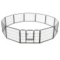 vidaXL Hunde-Laufgitter 12 Paneele Stahl 80x60 cm Schwarz vidaXL Hunde-Laufgitter 12 Paneele Stahl 80x60 cm Schwarz