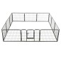 vidaXL Hunde-Laufgitter 12 Paneele Stahl 80x60 cm Schwarz vidaXL Hunde-Laufgitter 12 Paneele Stahl 80x60 cm Schwarz