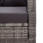 2-Sitzer-Gartensofa mit Kissen Grau 124 cm Poly Rattan 2-Sitzer-Gartensofa mit Kissen Grau 124 cm Poly Rattan