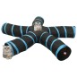 vidaXL Katzentunnel 5-Wege Schwarz und Blau 25 cm Polyester vidaXL Katzentunnel 5-Wege Schwarz und Blau 25 cm Polyester