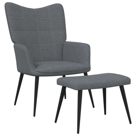vidaXL Relaxsessel mit Hocker Dunkelgrau Stoff