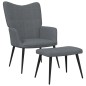 vidaXL Relaxsessel mit Hocker Dunkelgrau Stoff vidaXL Relaxsessel mit Hocker Dunkelgrau Stoff