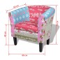vidaXL Französischer Sessel mit Fußhocker Patchwork-Design vidaXL Französischer Sessel mit Fußhocker Patchwork-Design