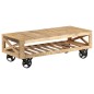 vidaXL Couchtisch mit Rädern Massivholz Mango 110 x 50 x 37 cm vidaXL Couchtisch mit Rädern Massivholz Mango 110 x 50 x 37 cm