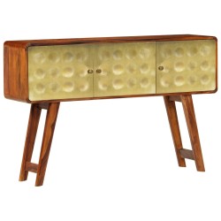 vidaXL Sideboard mit Goldaufdruck 120x30x80 cm Massivholz 