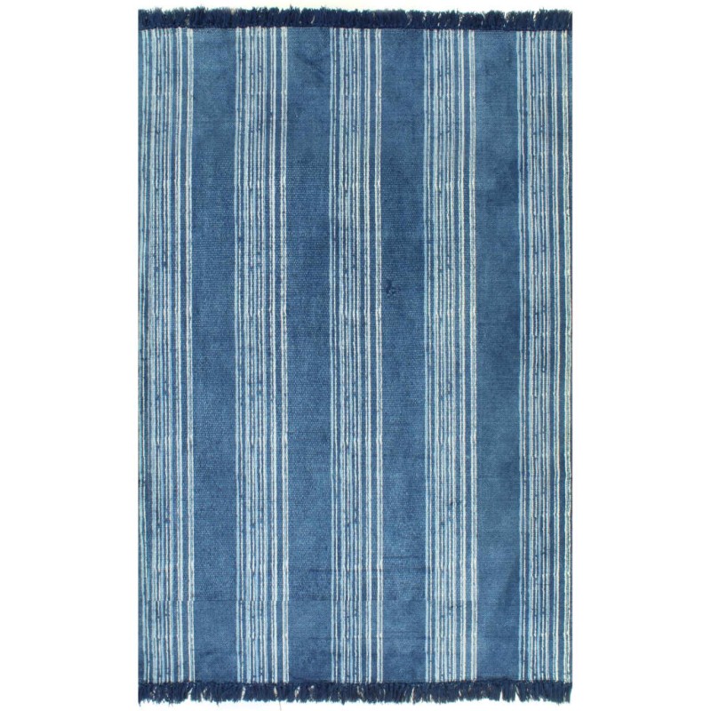 vidaXL Kelim-Teppich Baumwolle 160x230 cm mit Muster Blau vidaXL Kelim-Teppich Baumwolle 160x230 cm mit Muster Blau